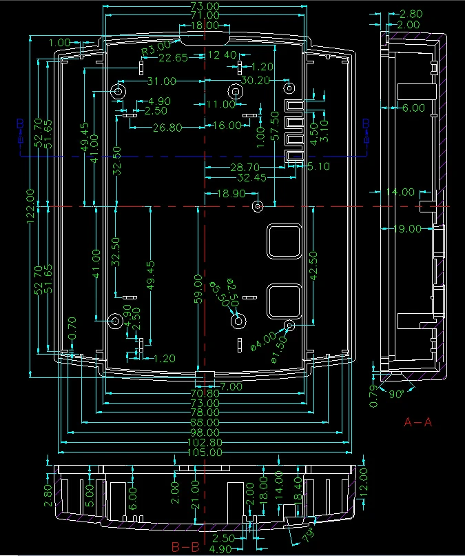 Корпус из АБС-пластика для сигнализации доступа к двери (10 шт.) 125*108*24 мм |