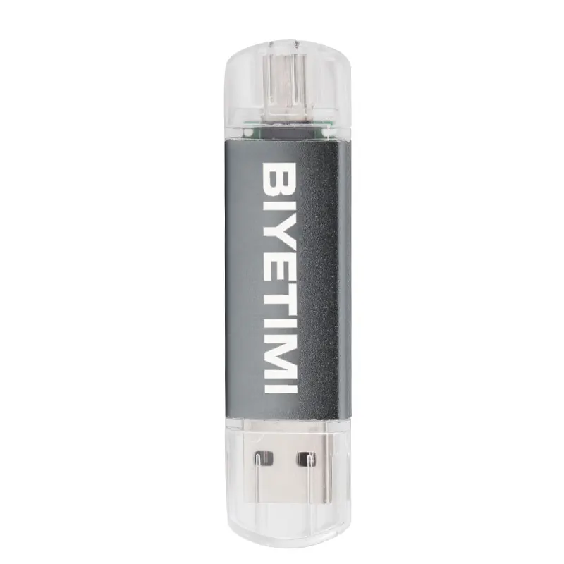 Usb флеш-накопитель BIYETIMI Corlorful OTG, 8 ГБ, 16 ГБ, 32 ГБ, 64 ГБ, карта памяти Usb, 2,0, флешка флеш-накопитель для смартфона - Цвет: Серый