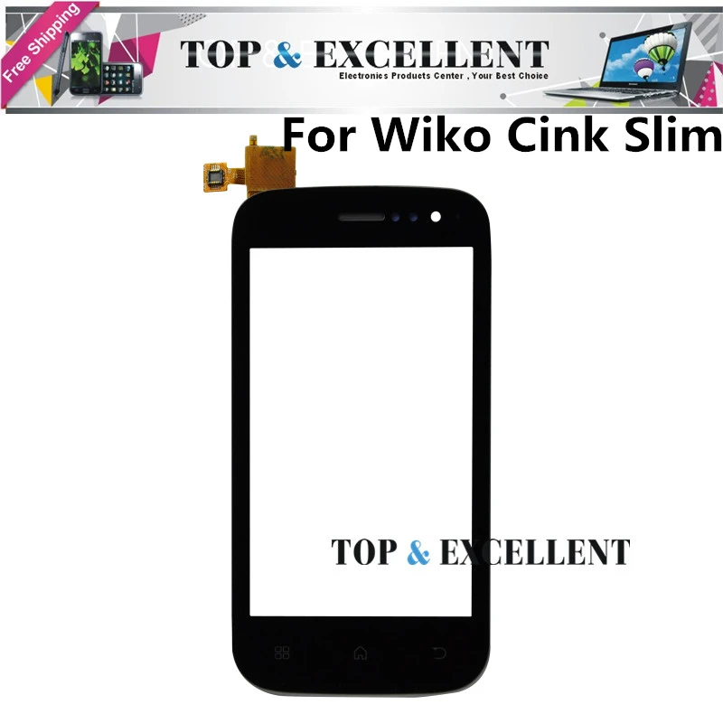 Free Shipping For Capacitive Touch Glass Panel Screen Digitizer Wiko Cink Slim Smart Phone Out Black Color | Мобильные телефоны и