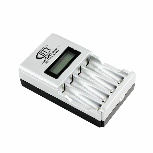 Original N-903 Digital Intelligent AAA 1.2V 16340 RCR123 14500 AA 4 Slots Battery Charger EU US Adapter | Электроника