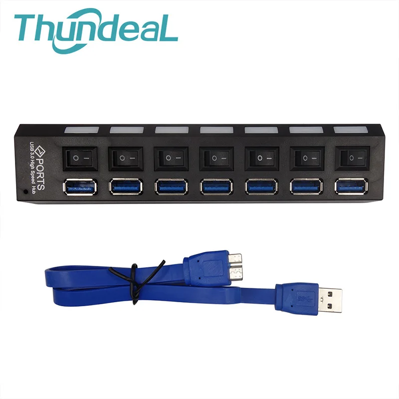 ThundeaL Мульти 7 портов USB 3 0 концентратор Высокоскоростной 5 Гбит/с сплиттер с