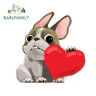 EARLFAMILY 13 см x 12,8 см, наклейка на окно автомобиля, водонепроницаемая наклейка для домашних животных, собака, украшение для автомобиля