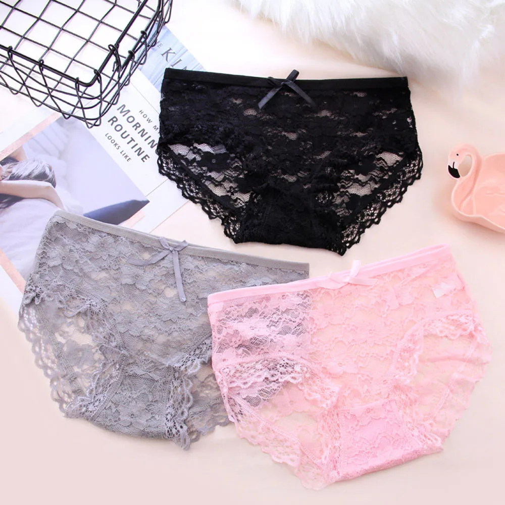 

JAYCOSIN Women Lace Transparent Panties Briefs Women's Jacquard Net Transparent Lace Underwear Mesh Yarn Underwear Drop Ship