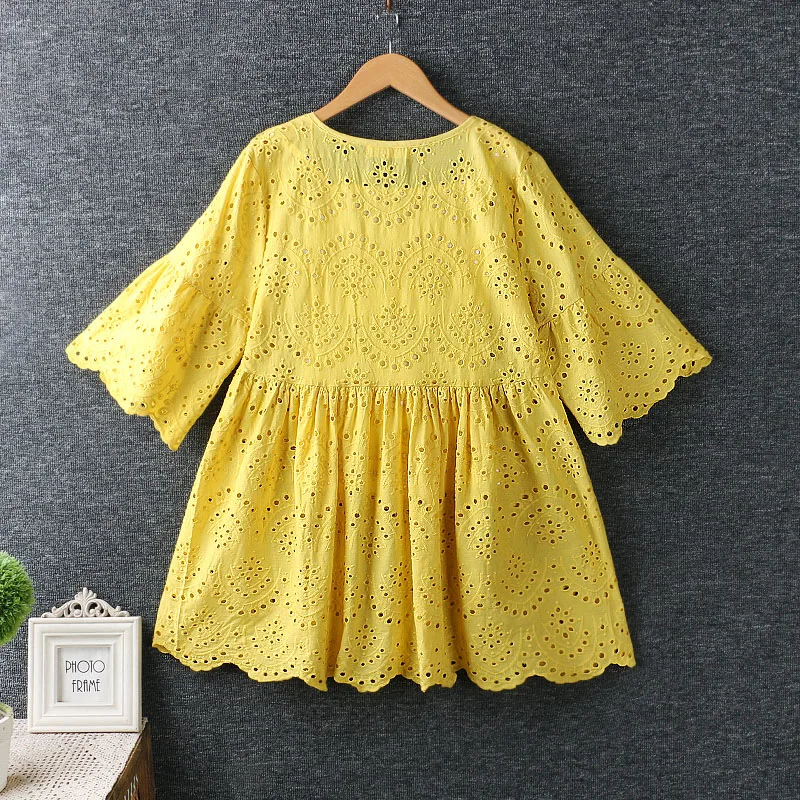 Sweet Chic Embroidery Women Blouse And Top Flare Sleeve Beach Summer Set V Neck Hollow Out Yellow Shirt +Camis 2 Pieces Babydoll | Женская