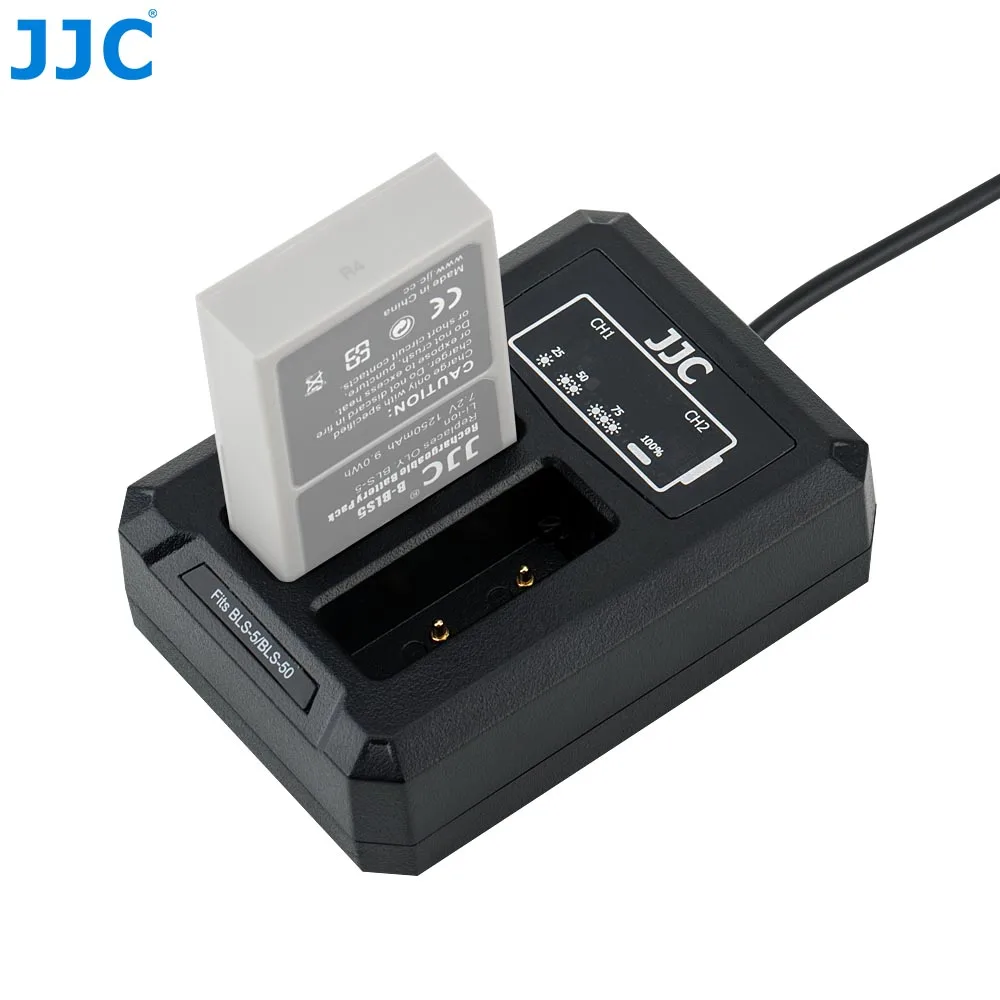 JJC USB двойной Батарея путешествия Зарядное устройство для цифровой камеры Olympus BLS-50 BLS-5 BLS-1 E-M10& Mark II III, E-PL9 E-PL8 Камера Батарея заменить BCS-5