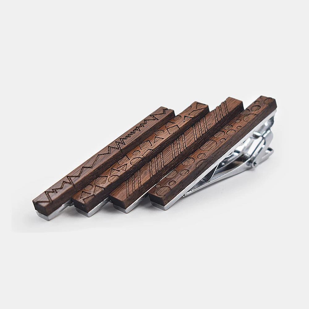Novelty personality geometric pattern wooden tie clip Walnut wood knot accessory 5.5cm | Украшения и аксессуары