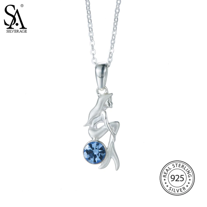 Женское ожерелье с подвеской русалка из серебра 925 пробы|necklace necklace|necklace silver