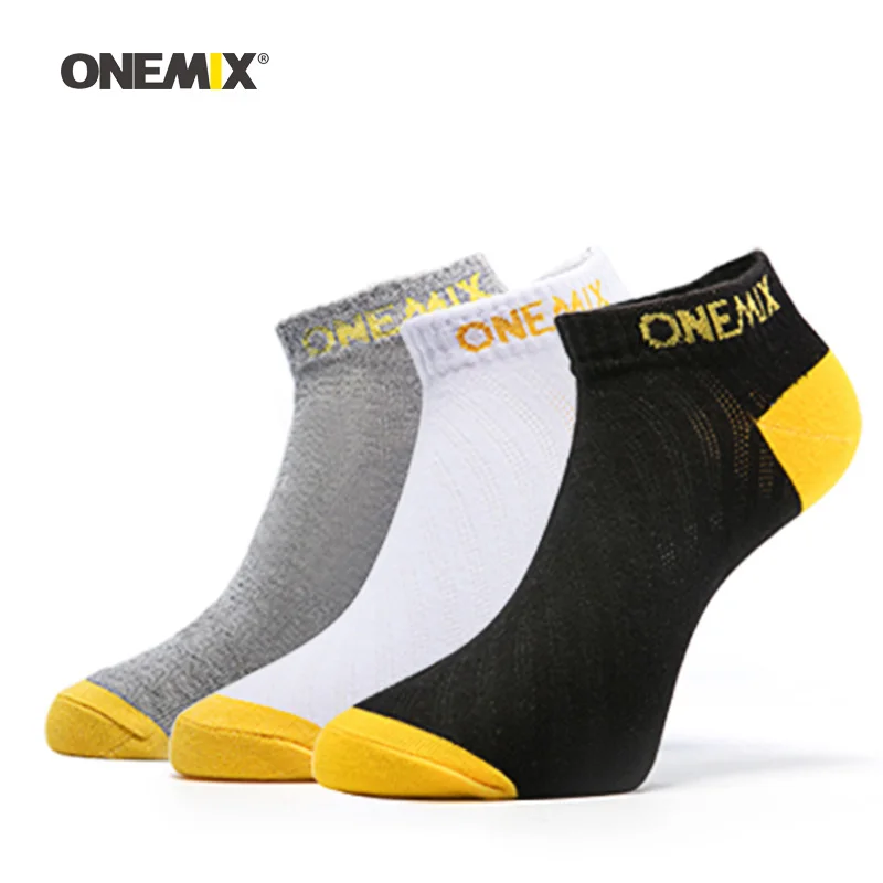 Onemix, мужские спортивные носки, женские, чистый хлопок, босиком, носки для бега, ходьбы, бега, спортзала, йоги, один размер, одна пара, случайный цвет