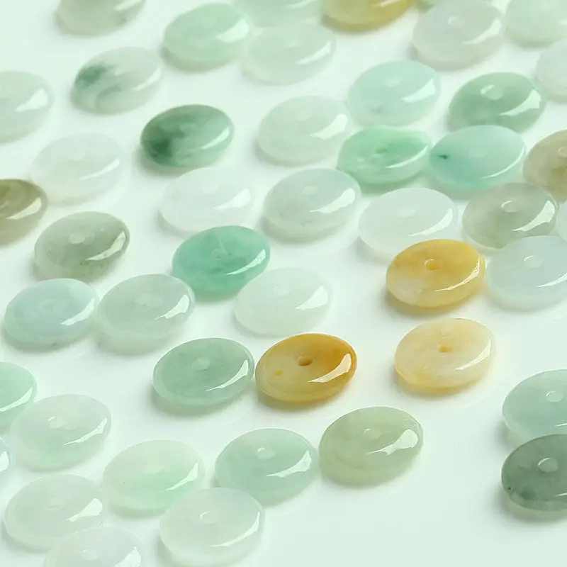 30 шт натуральный многоцветный нефрит (Jadeite) Luck Circle Loose DIY Bead оптом | Украшения и