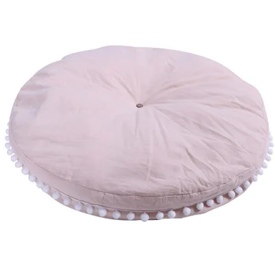 Beige BBSONG 90 см круглый детский игровой коврик для новорожденных мягкий коврик для сна постельные принадлежности для игры в ползание одеяло ковер украшение детской комнаты - Цвет: Beige