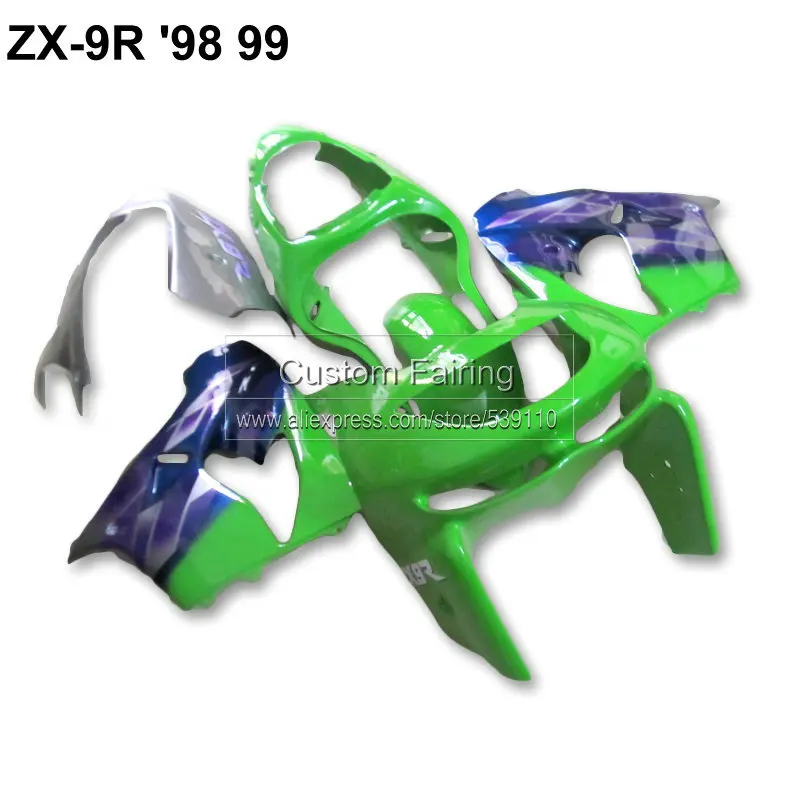 Комплект обтекателей для мотоцикла Kawasaki ZX9R zx 9r 1998 1999 Ninja синие серебряные