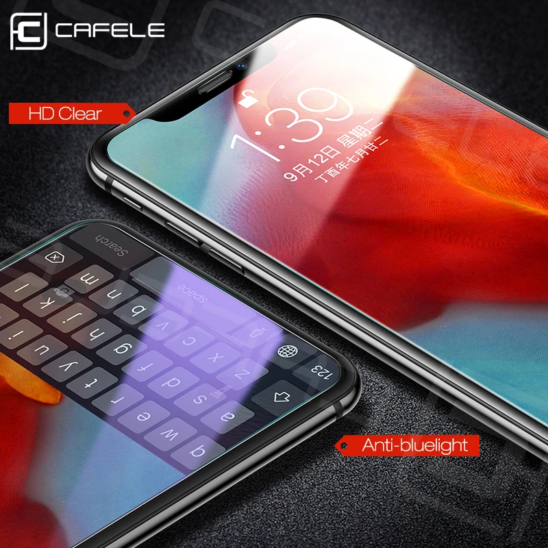 Защитное стекло Cafele закаленное для iPhone XR твердость 9H HD 6 1/XS 5 8/XS Plus|Защитные стёкла