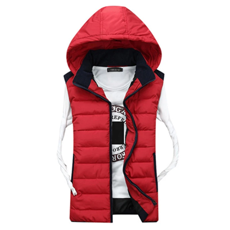 

Winter Casual Hooded Kamizelk Thick High Quality Men Sleeveless Gilet Waistcoat Big Size 6XL