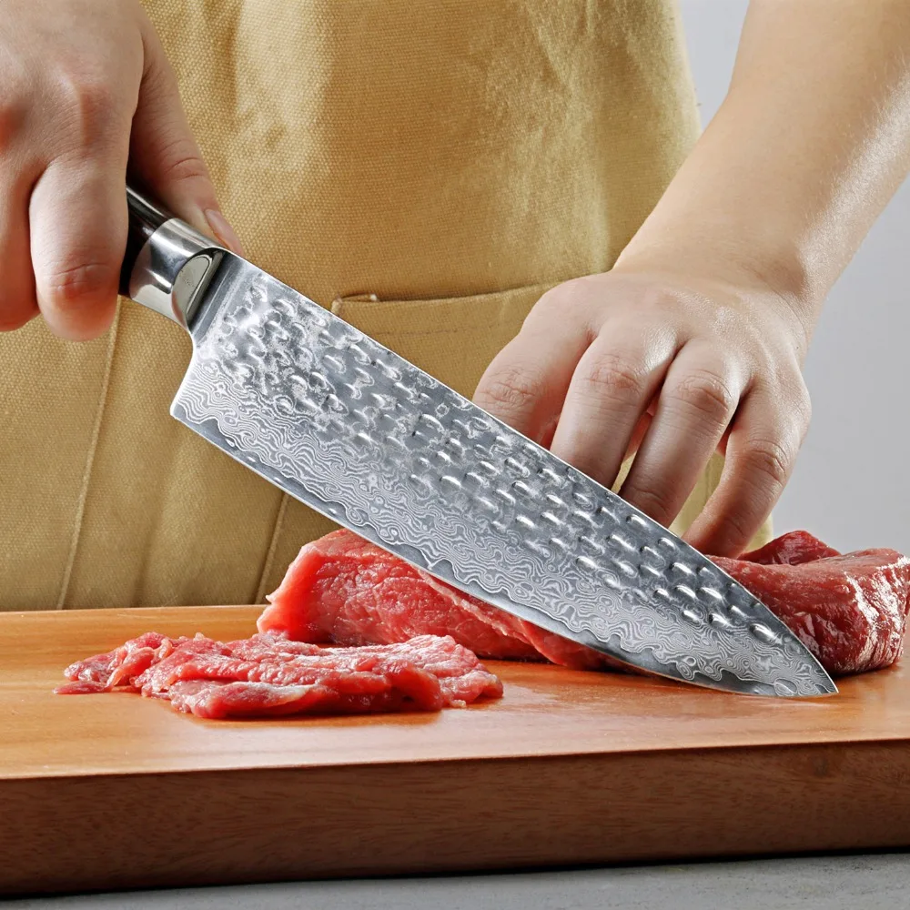 Кухонные ножи 8 дюймов профессиональные японские шеф-повара Дамаск