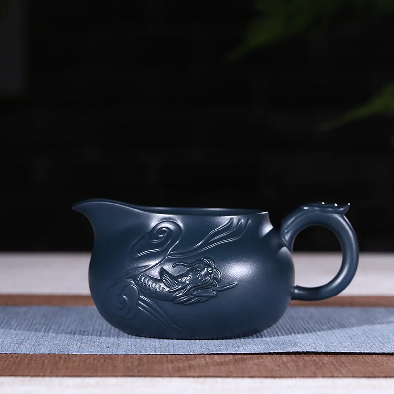 

Authentic yixing recommended handmade undressed ore azure mud fish dragon fair justice cup pot of kung fu tea pot
