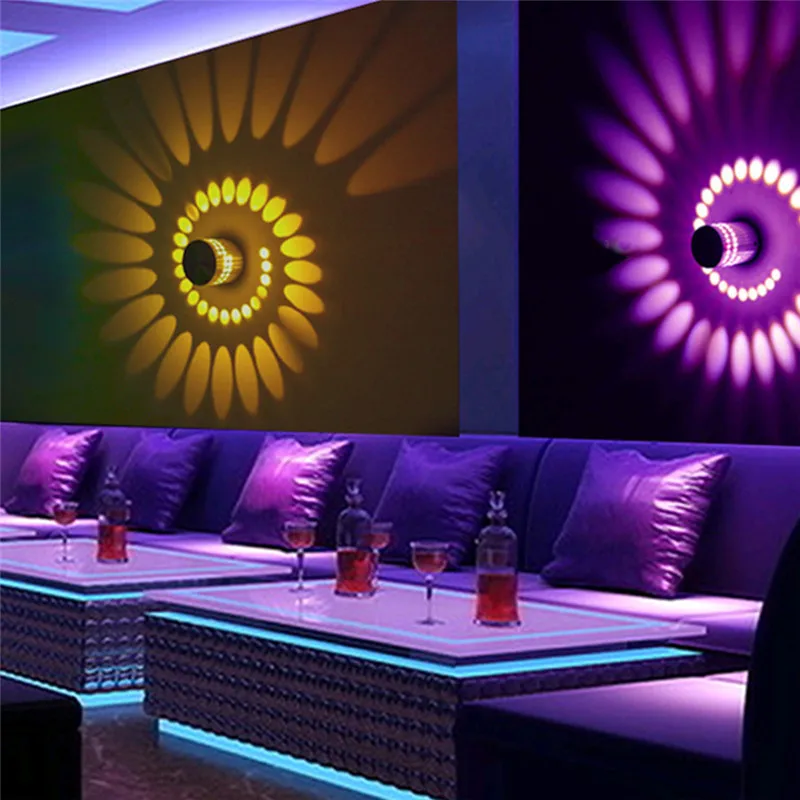 Современный светодиодный настенный светильник алюминиевый полый цилиндр RGB 3 Вт