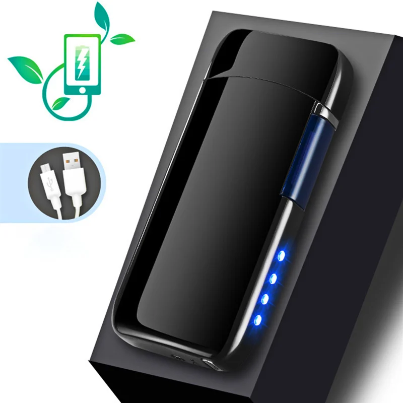 Умный сенсорный экран Двойная дуговая Зажигалка USB зарядка ветрозащитная