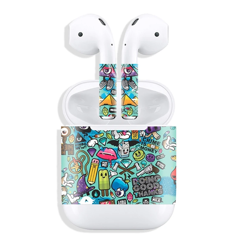 Новый релиз защитная виниловая наклейка наушники для Apple AirPods шкуры съемная