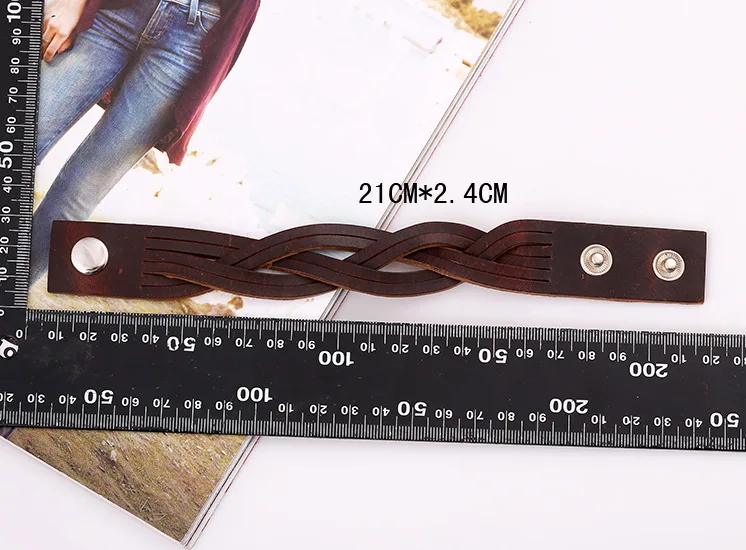 2015 ретро панк стиль искусственной кожи сплав браун переплетения мужчины