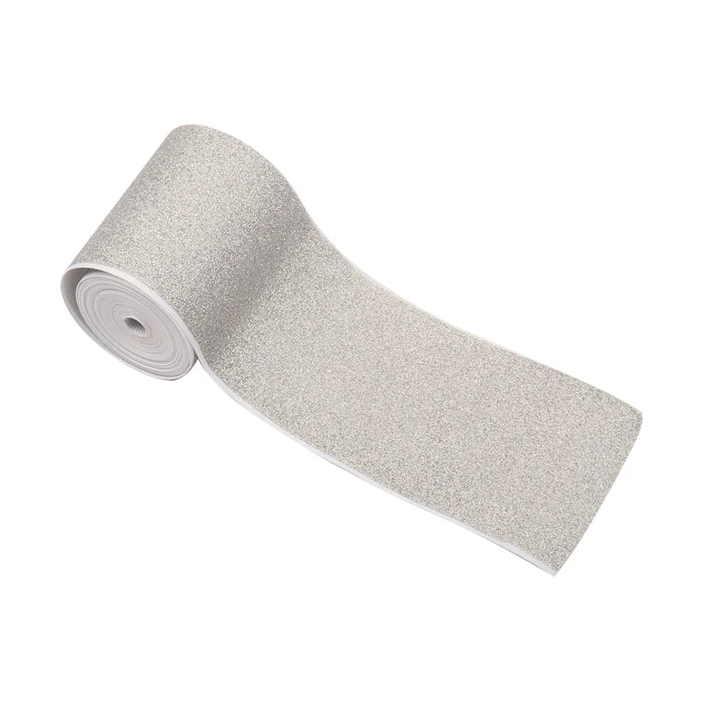 silver 2 ярда 3 ''75 мм шикарная Блестящая лента Blingbling Grosgrain лента DIY волосы банты Материал Швейные аксессуары лента для поделок ручной работы - Цвет: silver