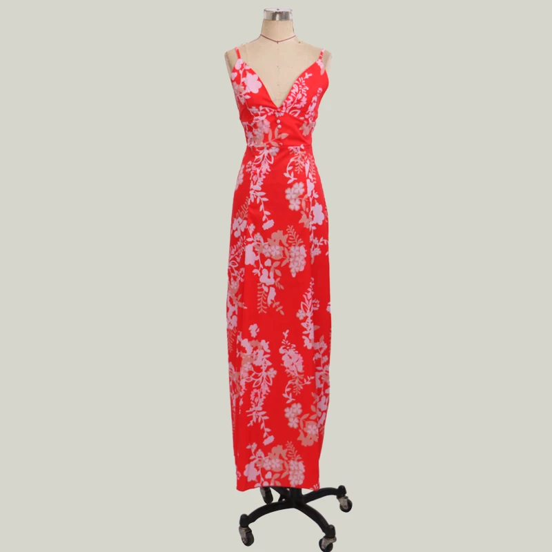 Женские макси Boho Цветочные Длинные платья летние пляжные вечерние без рукавов с