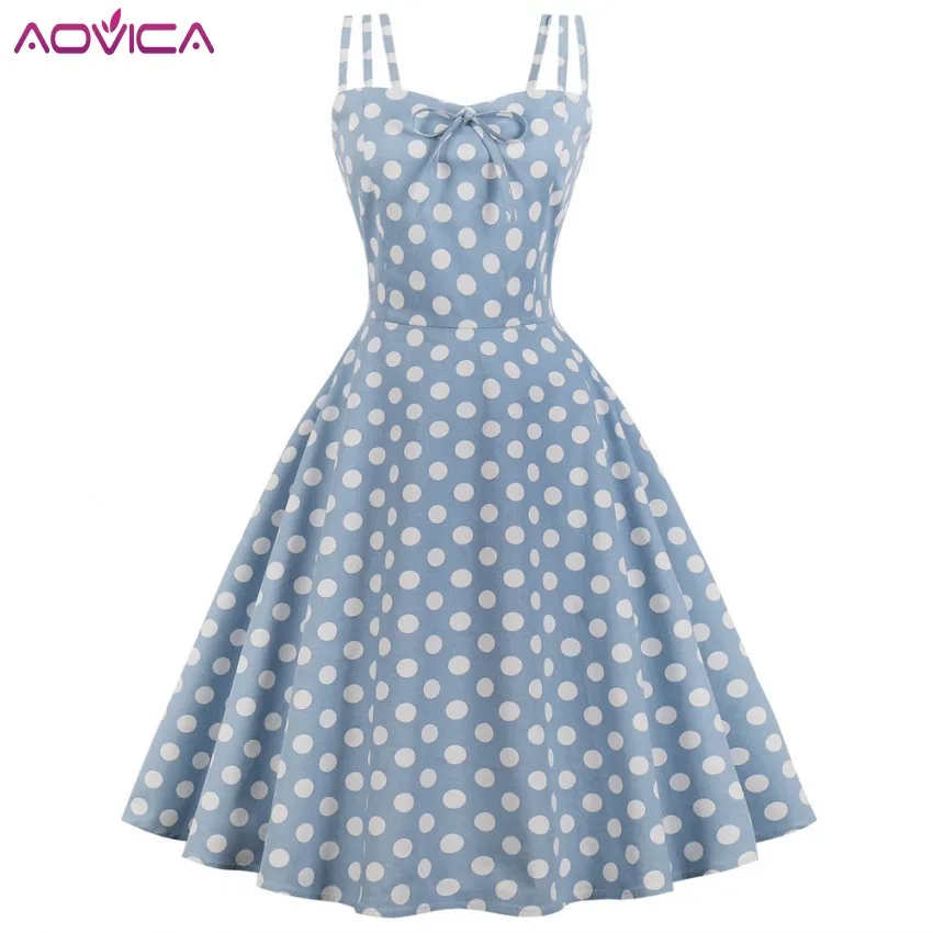 Женское винтажное платье в горошек без рукавов на молнии вечерние платья размера