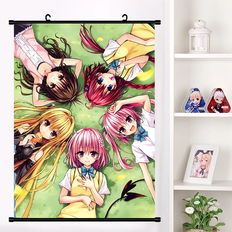 Аниме To LOVE Ru Eve Микан Юки тьма Kotegawa Yui Momo Belia Deviluke настенный свиток плакат Настенные подвесные плакаты домашний декор