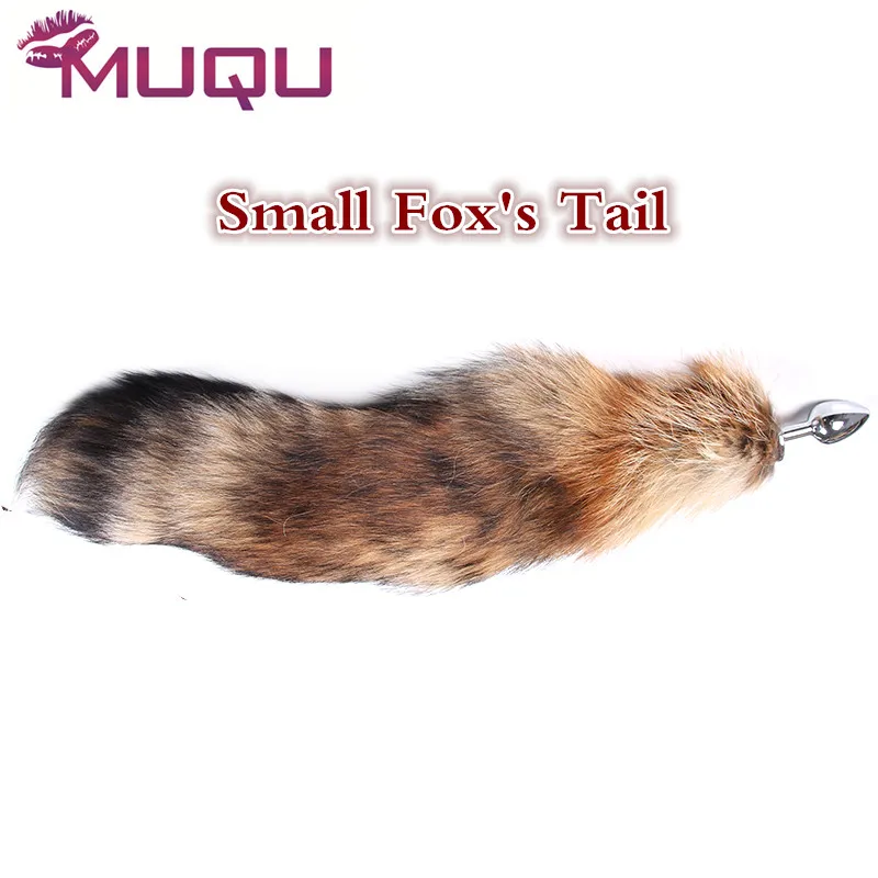 Small Size Long Metal anal toys Fox tail Anal Plug erotic Butt sex for woman and men sexy Buttplug adult |