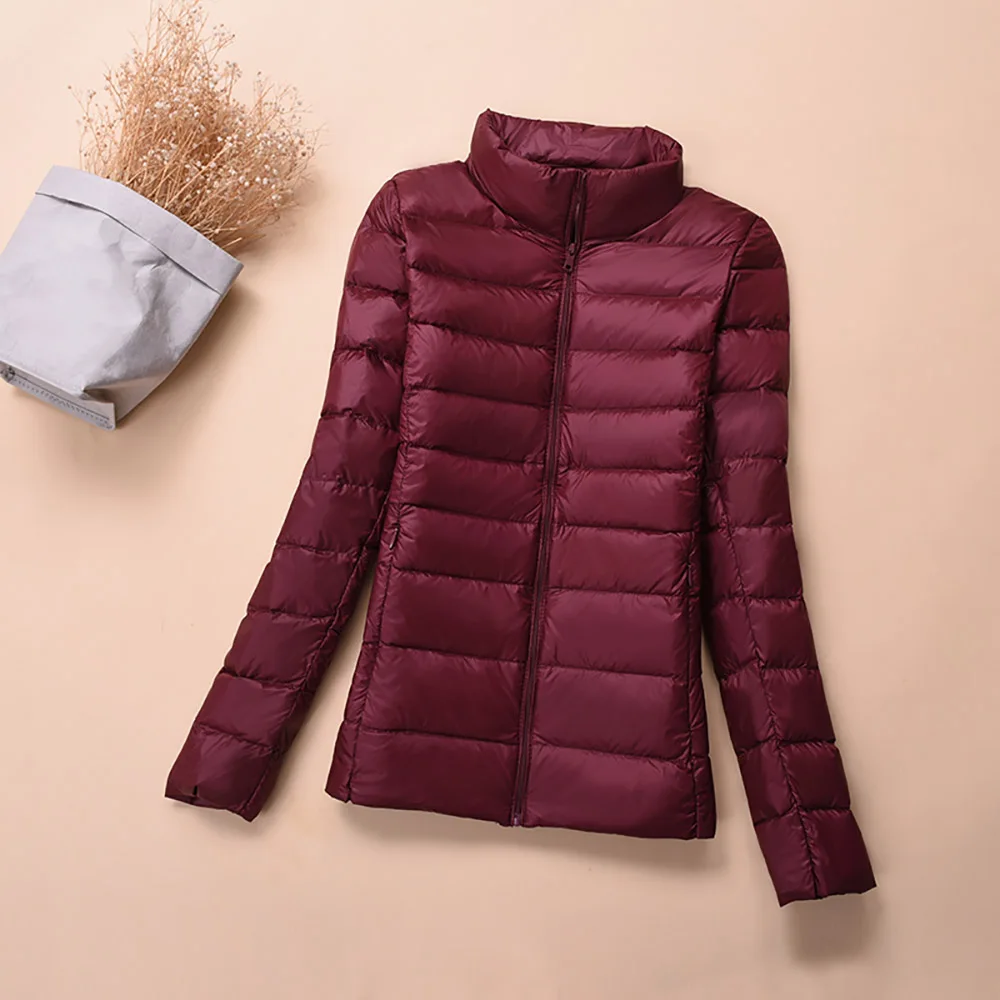 

Women Winter Coat 2019 Ultra Light White Duck Down Jacket Slim Women Spring Long Sleeve Jacket Warm Portable Windproof Down Coat