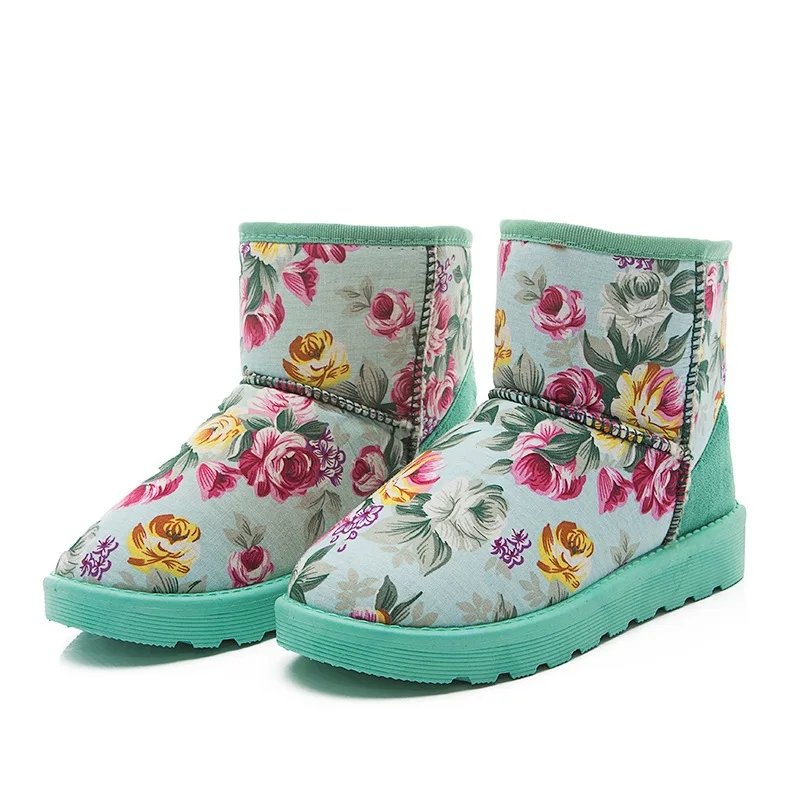 2017 New Winter Floral Tube Female Warm Snow Boots Shoes | Обувь