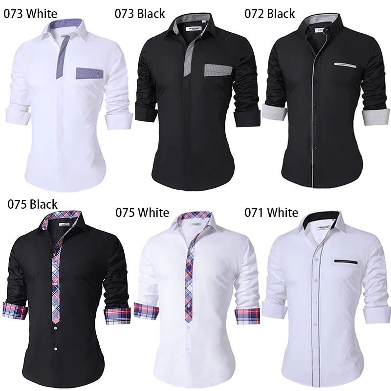 

2018 High Quality Men's Casual Shirt Cotton Black Shirt Men Long Sleeve Office Dress Shirts Men Plus Size Camisa Masculina