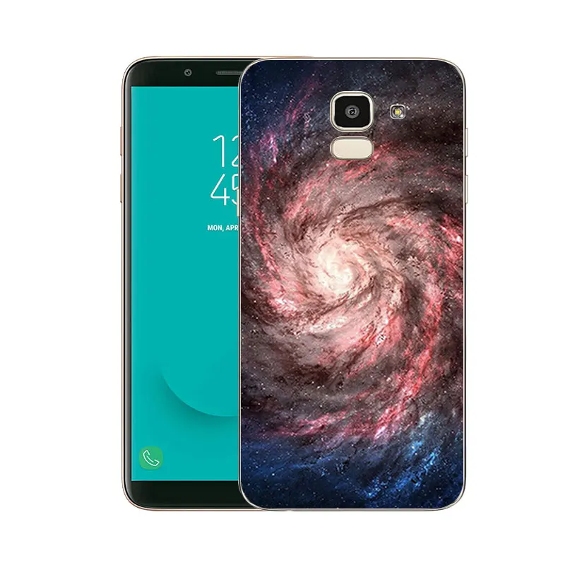 TPU для Galaxy J6 2018 J600 SM-J600F чехлы телефонов Oill с принтом задняя матовая черная