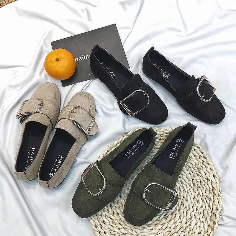 shoes women new metallic buckles round head fund euramerican vogue is comfortable flat shoe recreational sex appeal |