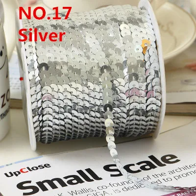 100 ярдов 6 мм Плоская Круглая блестящая кружевная лента для шитья в рулоне