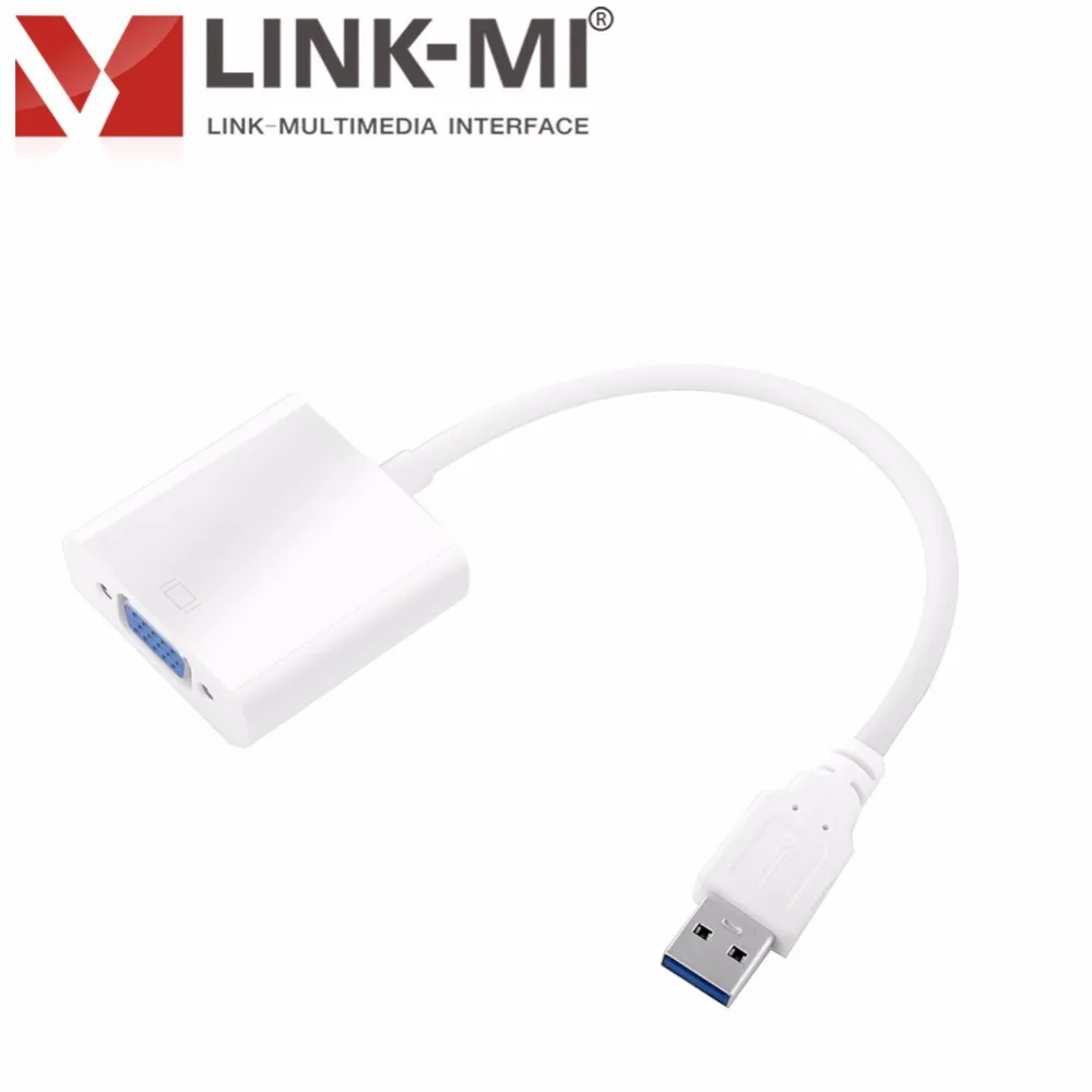 LINK-MI UV03 HD видео 1080 p Mini USB 3 0 to VGA адаптер Windows 7 8 совместим с 2 для ТВ dvd-проектор и |