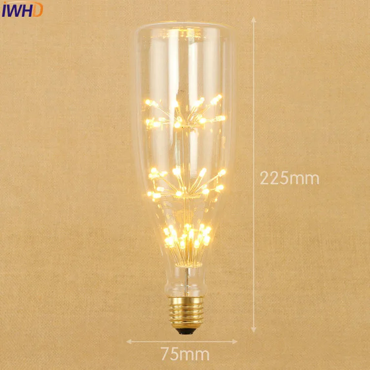 Винтажная лампа Эдисона IWHD E27 220 В 3 Вт St64 G95 G80 St58 T10 T185 T30|Лампы накаливания| |