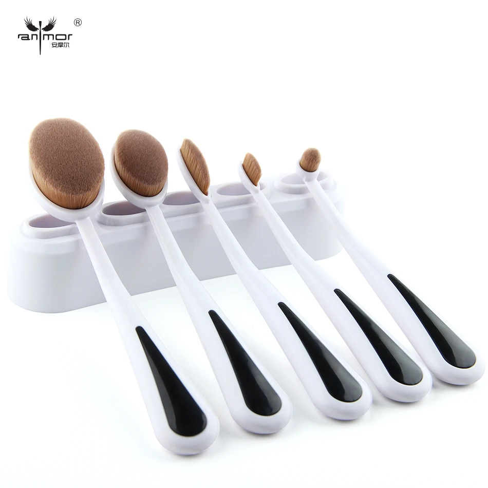 Anmor 5 шт. кисти для макияжа мягкие синтетические волосы Овальный макияж набор