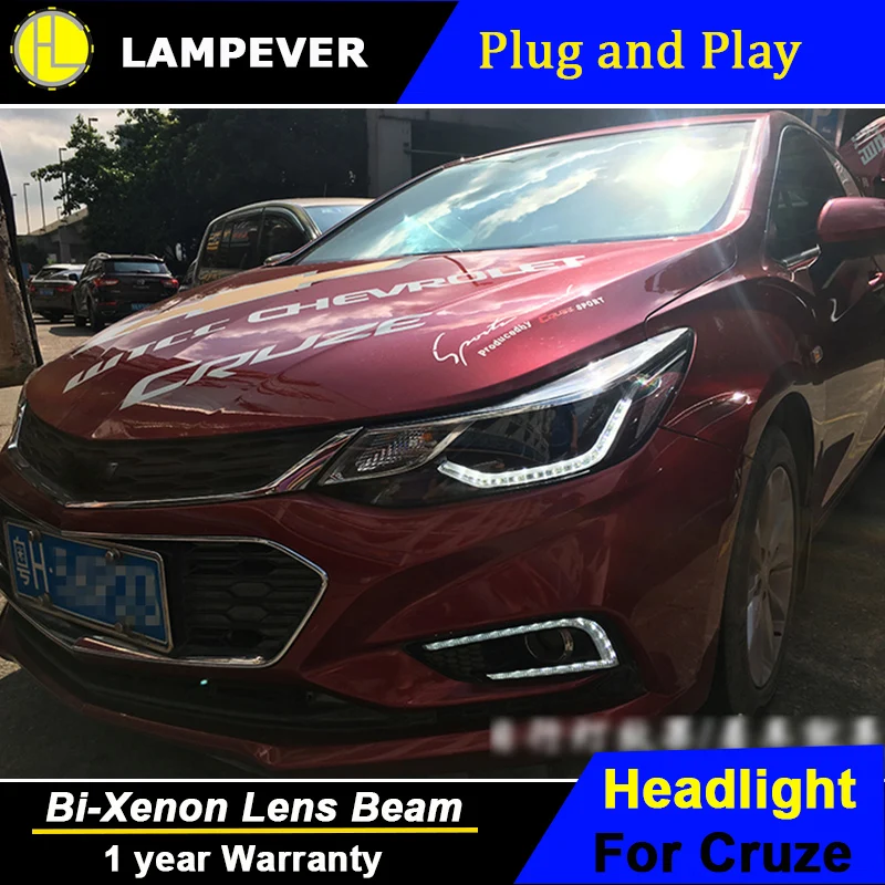 HLC Автомобильные фары для CHEVROLET CRUZE головной светильник s 2017 светодиодный налобный