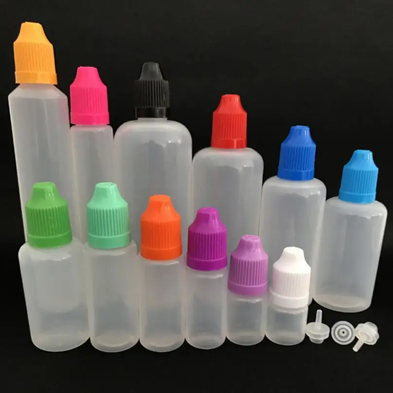 Wholesale 10ML Mini Plastic Dropper Bottles With Childproof Cap And Long Thin Tip for E juice |