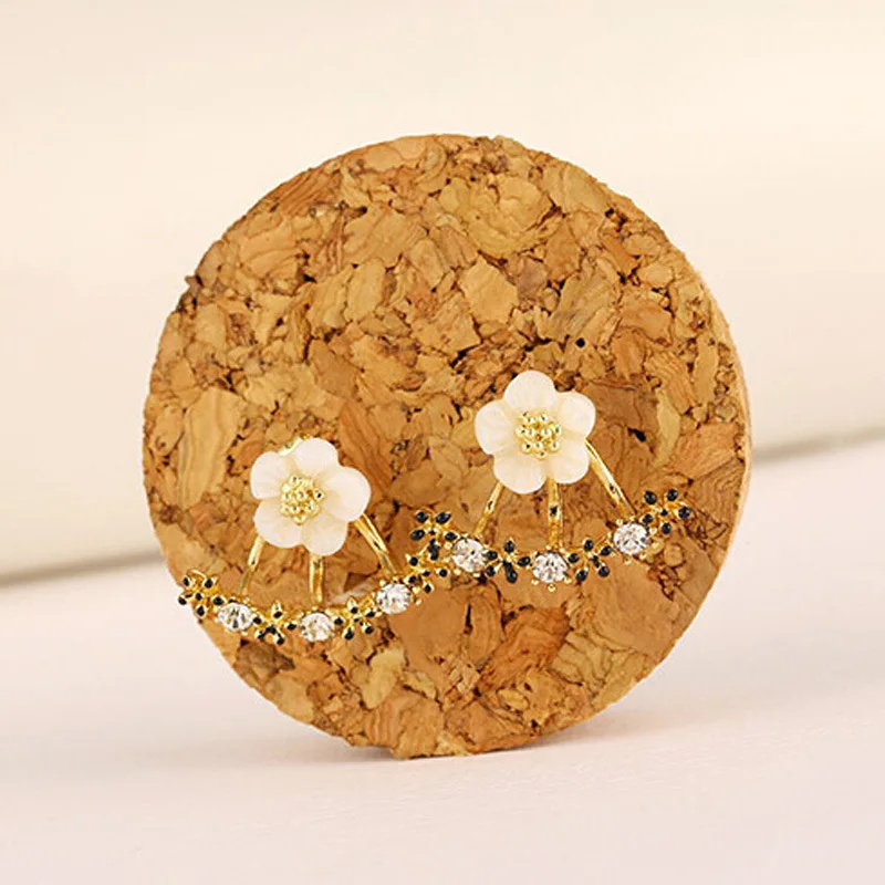 

New 2017 Hot Sell Fashion Flower Design 925 Sterling Silver Stud Earrings for Women Girls Jewelry