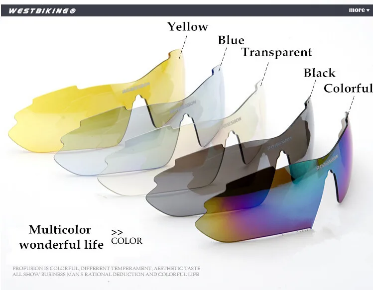 Солнцезащитные очки для езды на велосипеде Поляризованные с 5 линзами мужчин и