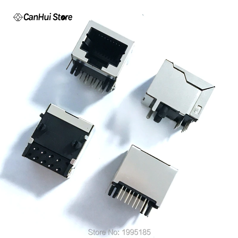 

10 шт. в партии, металлический 8-контактный Женский Разъем RJ45 под прямым углом, фоторазъем 8P8C, прозрачная головка, гнездо 18 мм, сетевой интерфейс