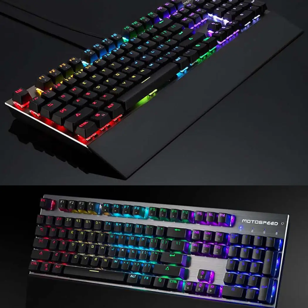 MOTOSPEED CK108 игровая клавиатура Проводная LED 104 клавиша RGB Gaming All. Черный настольный USB