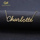 925Qitian настроить Сверкающее имя в кристаллах имя ожерелье для женщин хип-хоп ожерелья ювелирные изделия подарок Прямая поставка