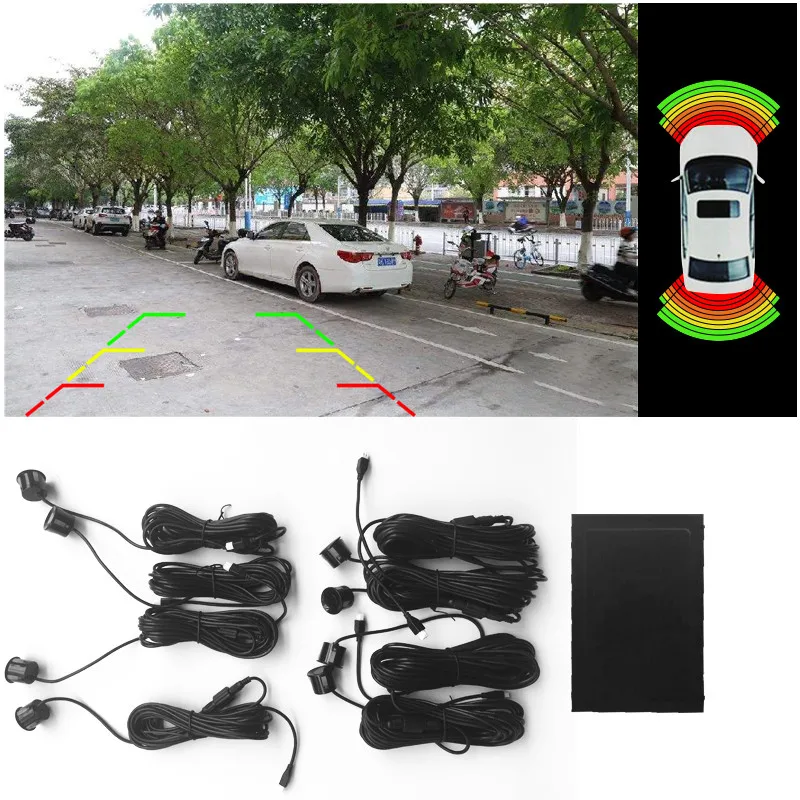 Автомобильный OBD умный контроль скорости два канала Видимый 8 Датчик Передняя Задняя Радиолокационная сигнализация детектор парковки монитор системы для Audi