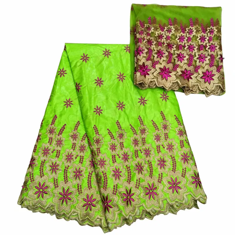 Latest African Lace Fabric Guaranteed quality! embroidery bazin riche getzner 5yards and 2yards swiss voile lace BA1022 | Дом и сад