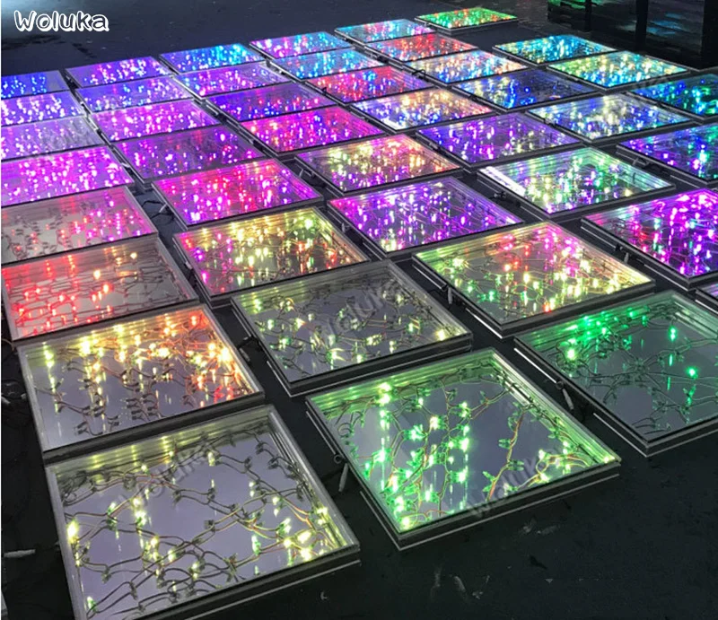 14 шт. светодиодные 3D бездны напольные плитки Тип рот встроенный блок питания