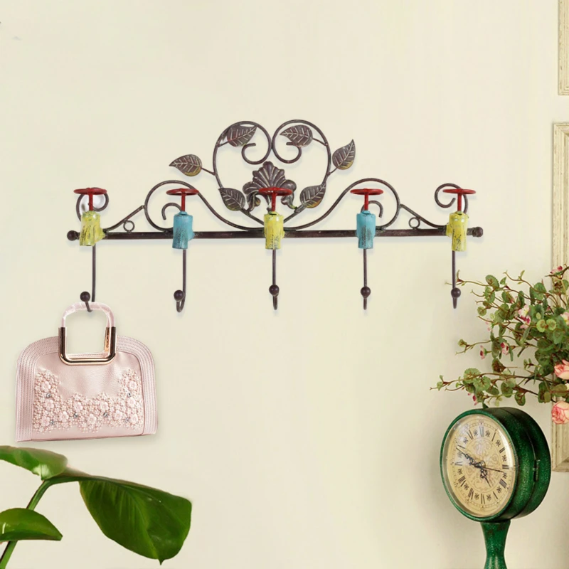 

Metal Decorative Hook Creative Cafe Locker Keys Hanging Wall Rose Hall Wall Hooks Beautiful Wall Decoration