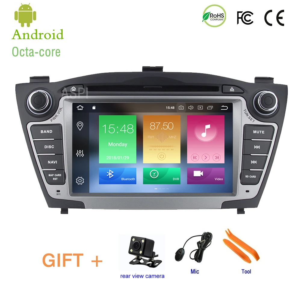 Автомагнитола 2 Din 7 дюймов IPS экран Android 10 DVD плеер для Hyundai iX35 IX 35 Tucson 2009 2015 с Bluetooth Wi