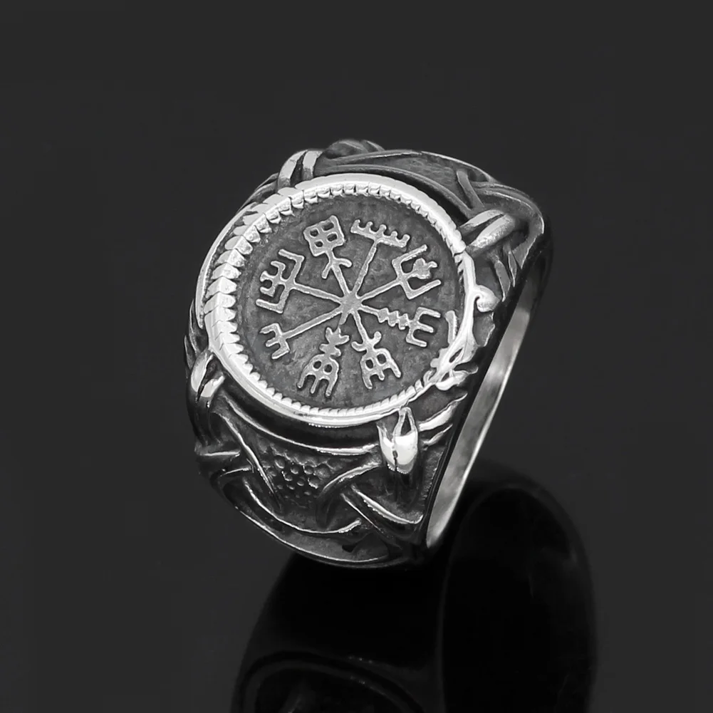 Скандинавский Викинг из нержавеющей стали амулет Vegvisir Скандинавское кольцо с
